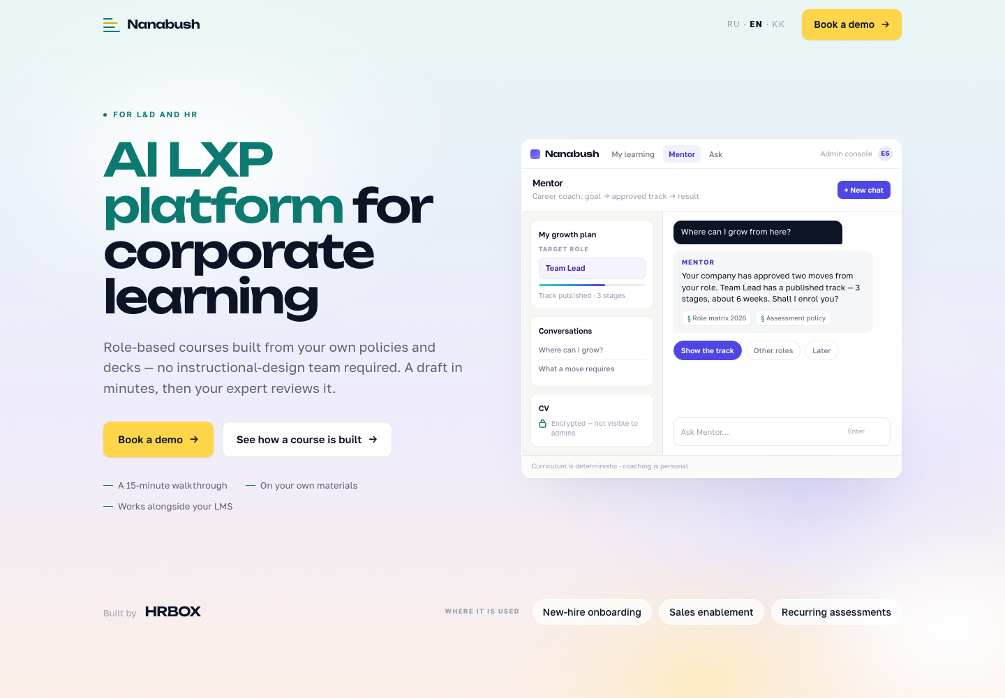 Nanabush landing page concept